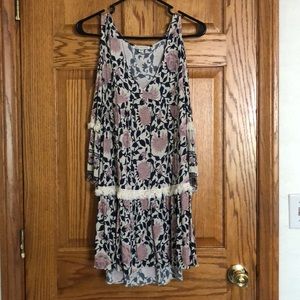 Cold shoulder mini dress